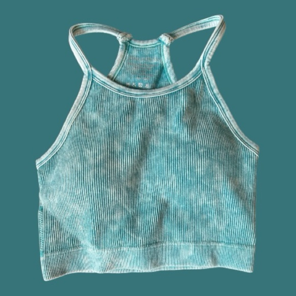 Zenana Women's Light Teal Ribbed Tank Top